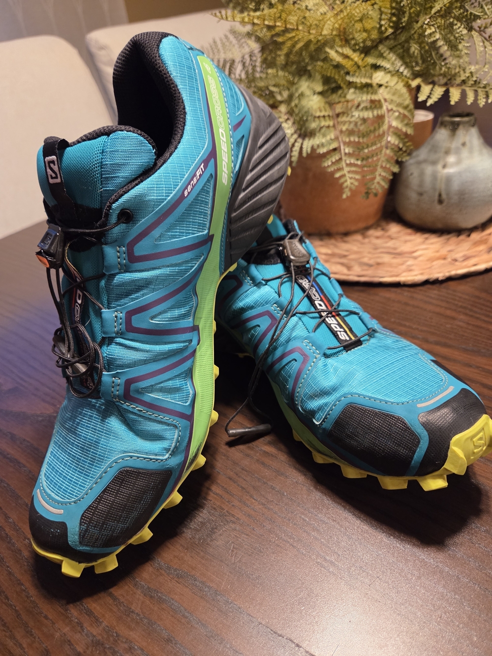 Salomon Speedcross 4 Women's Trail Running Shoes Size 11 Teal/Lime Hiking - Picture 10 of 10